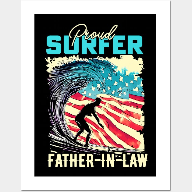 Proud Surfer Father-in-law Wall Art by T-shirt US